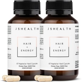 JS Health 2 Pack - JSHealth Vitamins Hair & Energy Formula Hair Vitamins for Women and Men