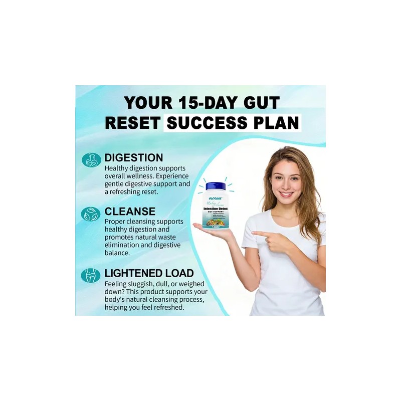 Gwynne Suplementos 15 Day Cleanse Desintoxicación Avanzada Inntestinal,Soporte intestinal y