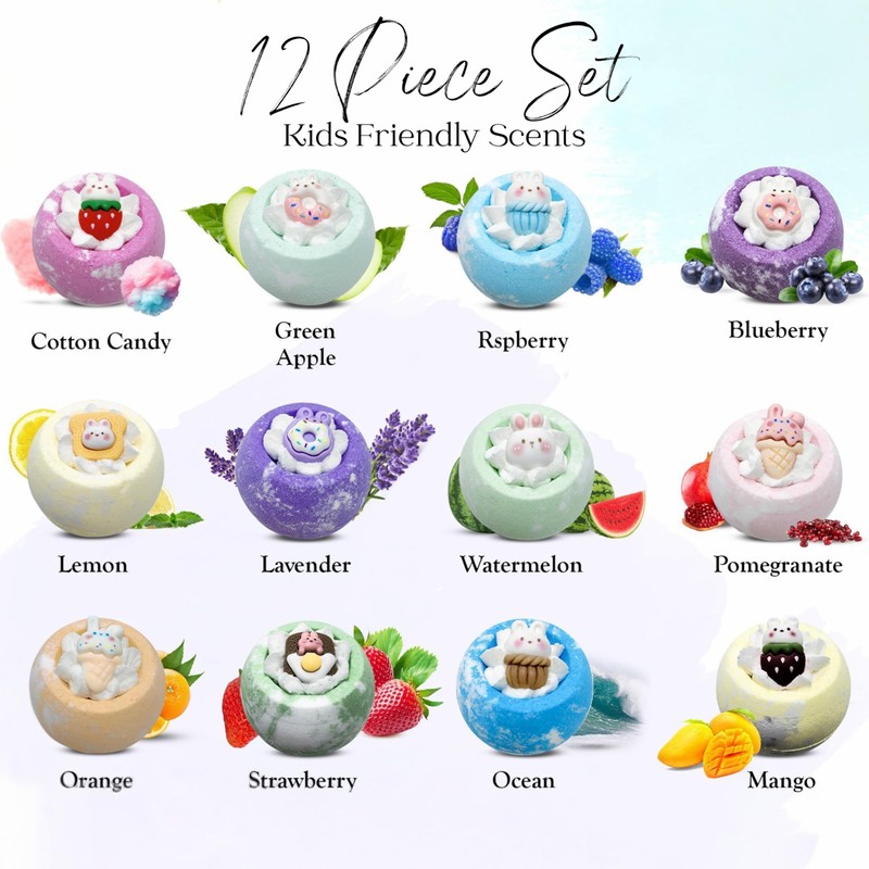 EvolutionUSA 12pc Bloom Bath Bombs with Toys