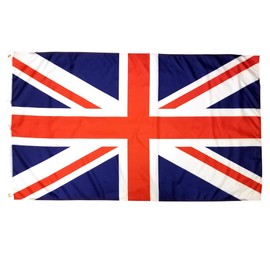 3x5 British Flag with Two Brass Grommets 100% Polyester , UK Flag , United Kingdom Flag , Union Jack Flags , English Flag England Flag Union Flag 3x5 English Flag United Kingdom Flag Britain Flag 3x5
