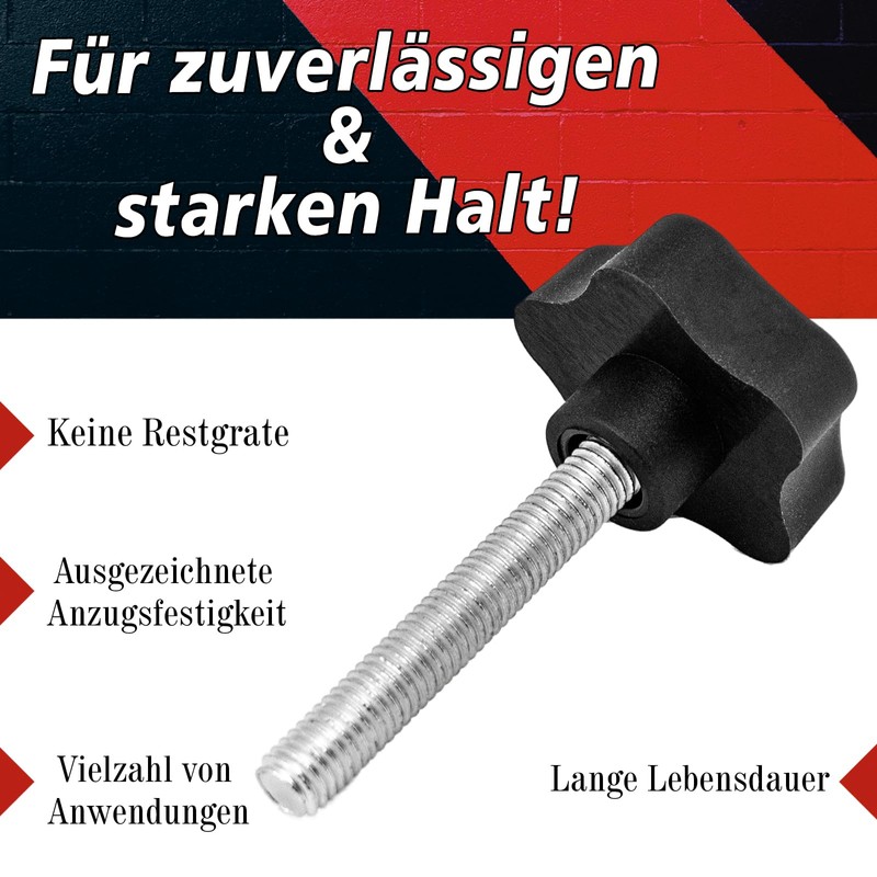 PRIOstahl Locking screw star grip screw star nut - M8