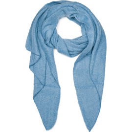 styleBREAKER 01017118 Women's Soft Plain Woven Scarf in Asymmetric Shape Winter Stole, lightblue