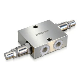 Dual Crossover Hydraulic Relief Cushion Valve, 3/8" NPT Ports, 12 GPM, Adjustable 150-2600 PSI, Preset 1300 PSI, Replaces DCRV45-06N, for Hydraulic Motors and Cylinders