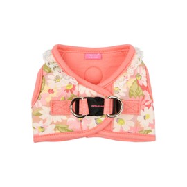 Pinkaholic New York Lilibeth Dog Vest Harness (Step-in) Flower Pattern Fashionable Cute Spring Summer Harness for Small Dogs, Indian Pink, Large