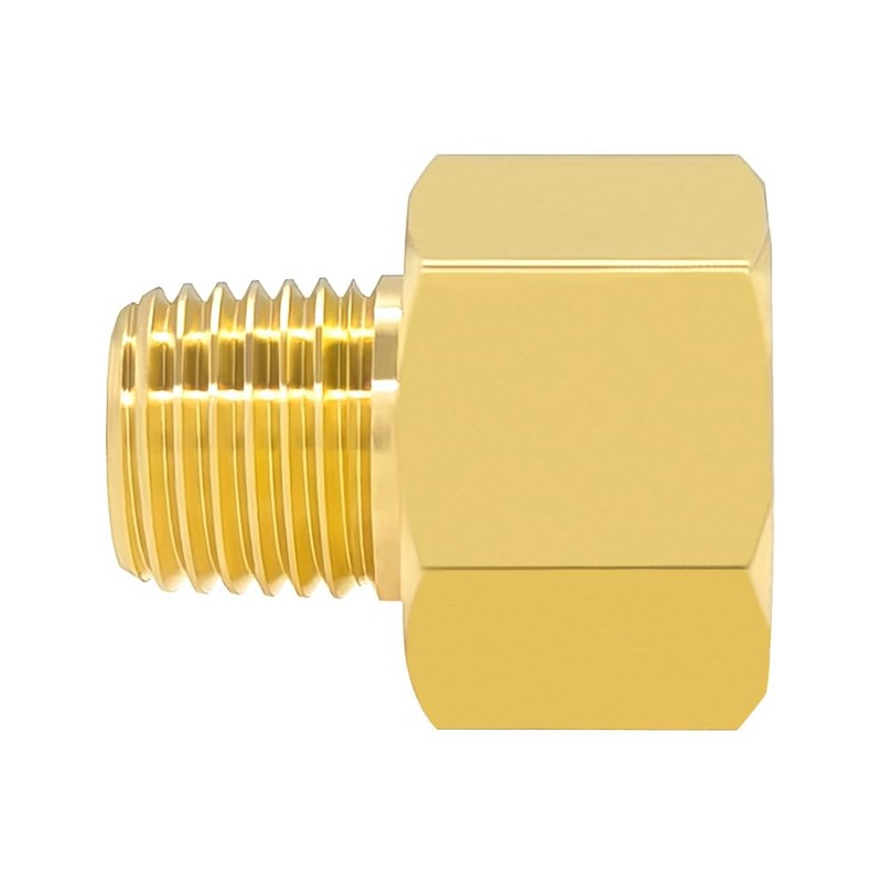 Hooshing 2PCS Brass Pipe Fitting 1/4" NPT Male to 1/2"