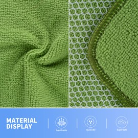 KinHwa Kitchen Washcloths for Dishes Absorbent Microfiber Dish Cloths Quick Dry Dish Rags with Poly Scour Scrub Side Ideal for Kitchen Cleaning and Housekeeping (Mixing Colors #1, 9inchx9inch 9 Pack)