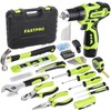 FASTPRO 160-Piece Home Tool kit with Drill, 12V Cordless Lithium-ion