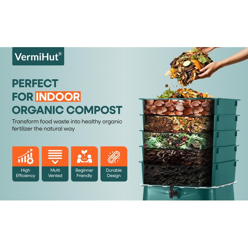 The Original Vermihut ® Plus 5 – Tray Worm Composter