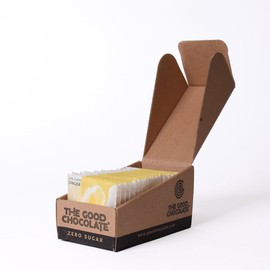 The Good Chocolate - Ginger Chocolate Squares, Zero Sugar, Lower Net Carb Snack, Lower Calorie, Vegan Chocolate Candy, 18 Square Family Pack