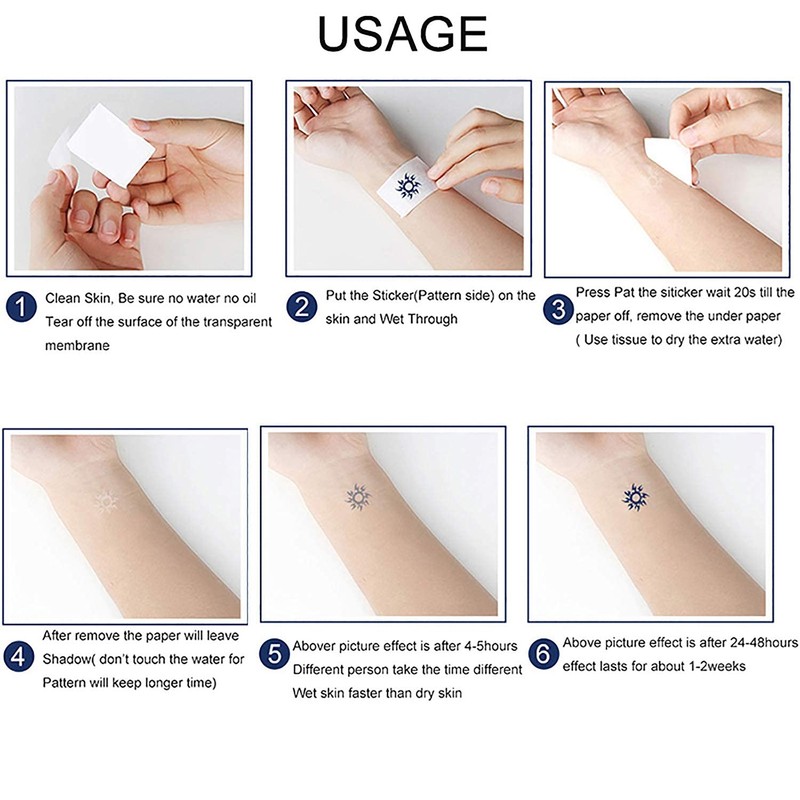 Dopetattoo 6 Sheets Temporary Tattoos Tiger Fake tattoos Neck Arm