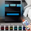 POVUD Night Stand with Gun Drawer, Modern Nightstand with Led