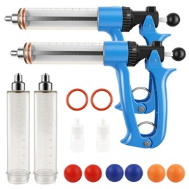 2 Pack 50ML Semi-Automatic Livestock Syringe, Continuous-Injection Syringe