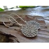 Notched spiral and long hooks: long hook earrings with spacer,