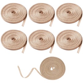 6 Rollen Vintage Juteband, 0.6cm Breit Dekoband Jute Geschenkband, Sackleinen Band Natür, Schleifenband für DIY Handwerk Verpackung Geschenk Hochzeit Weihnachten Esstisch Blumenstrauß Dekoration