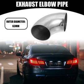 Partuto 1 Pc 2.5" Universal Exhaust Elbow Pipe - Stainless Steel Silver Tone