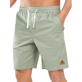 NORTHYARD Mens Casual Shorts-Cotton 9" Golf Beach Drawstring Elastic Waist Work Shorts with Zipper Pockets LODENFROST 2XL