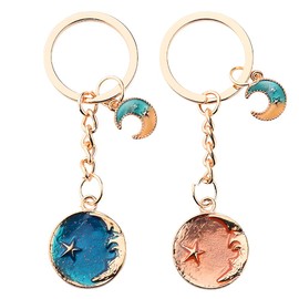 Matching Couple Gifts for Wife Husband Boyfriend Girlfriend Moon Star Keychain Valentines Day Gifts for Her Him Boyfriend Girlfriend Wife Husband Couples Keychain Accessories for Wifey Hubby Bf Gf