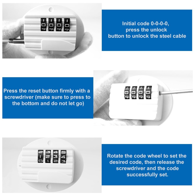 Refrigerator Lock with Combination, Keyless Security Lock for Freezers, Cabinets,