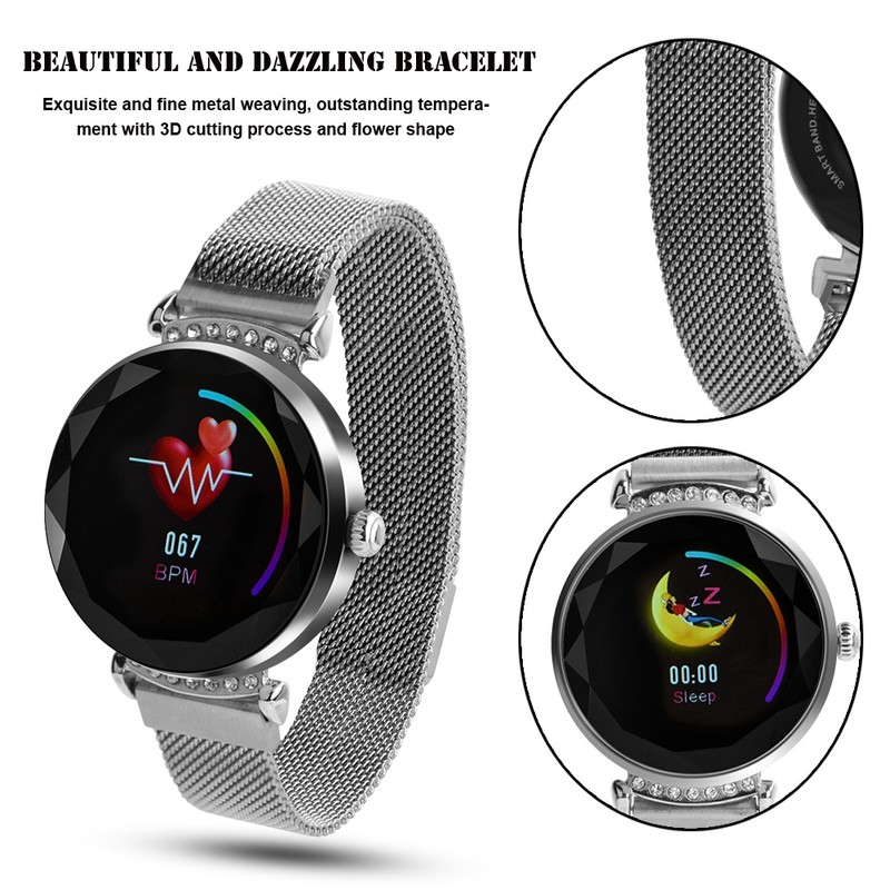 Smart Sports Watch Bracelet Bluetooth Waterproof Heart Rate Monitor Women
