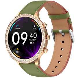 Wanme Leather Strap for Garmin Venu 3S /Vivoactive 4S /Vivomove 3S /Venu 3s Ladies, 18mm Quick Realease Genuine Leather Watch Band Replacement for Men Women