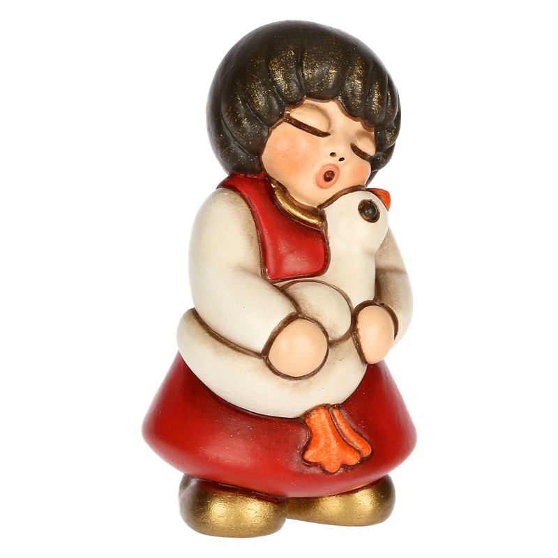 THUN - Girl with Red Goose Ceramic 3.6 x 3.6
