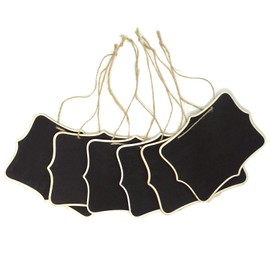 HONBAY 6PCS 16x12cm/6.3x4.7inch Mini Chalkboards Signs Hanging Wood Blackboard Double Sided Rectangle Message Board Signs for Weddings, Party Decoration, Garden, Restaurants, Shop, Kids Crafts,etc