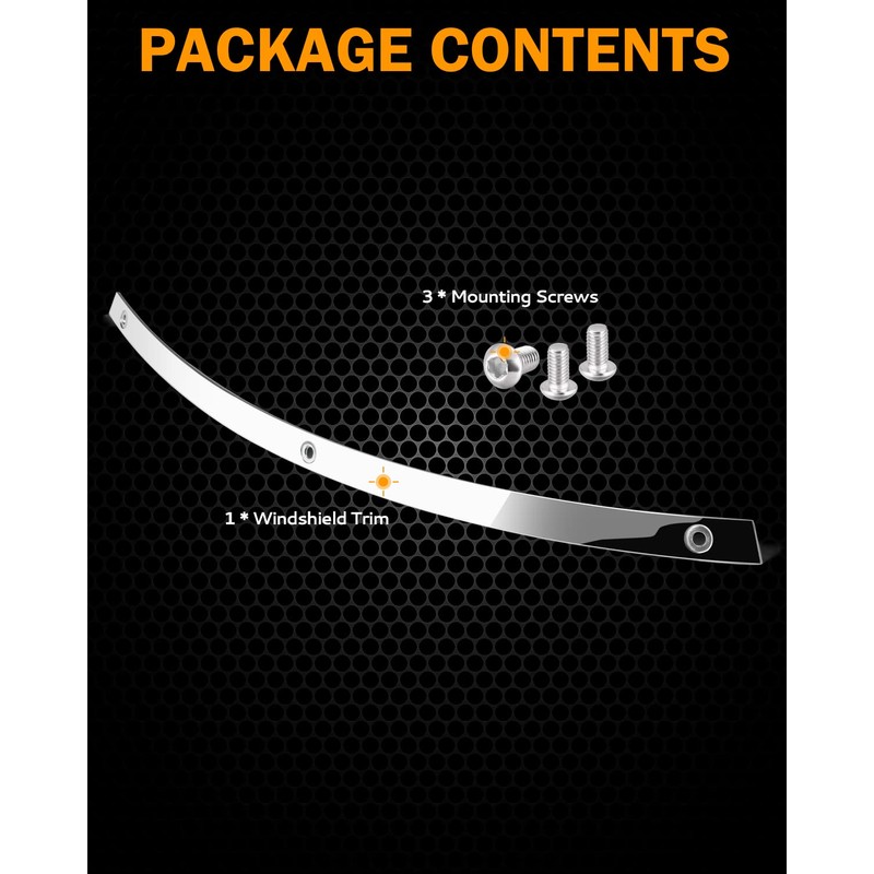 PBYMT Batwing Windshield Trim, Polished Stainless Windshield Trim Compatible for