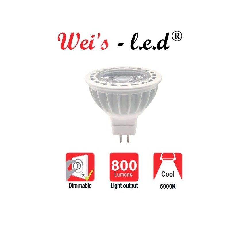 wei's-l.e.d 8W MR16 GU5.3 Led Bulbs, High Power, 800 Lumens,