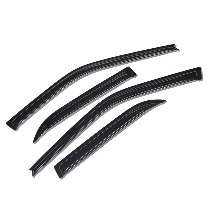Lightronic WV94620 Outside-Mount Side Window Visor Deflector Rain Guard, Dark