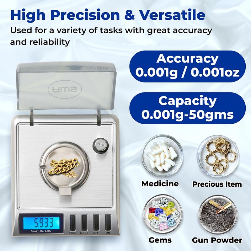 Gemini-20 Milligram Scale – Digital Jewelry/Lab Scale for Powder, Gold,