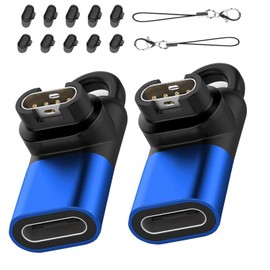 Set of 2 Garmin (Garmin) Conversion Adapters (L-shaped Type-C compatible) + Dustproof Plugs for Charging Ports (10 pieces) TPU Material Smartwatch Conversion Adapter for Garmin, Conversion Adapter USB