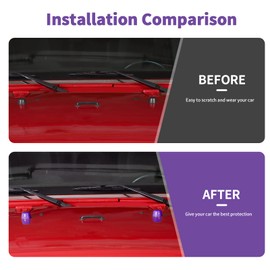 SQQP Engine Hood Rubber Head Decor Trim Compatible with 2007-2018 Jeep Wrangler JK JKU(Purple)