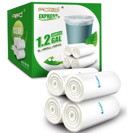 FORID Small Clear Trash Bags, 1.2 Gallon Tiny Garbage Bags, 220 Count Wastebasket Bin Liners for Bathroom Bedroom Office Garbage Can 5 Liters - Durable & Thick Can Liners