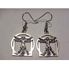 Leonardo DaVinci's Vitruvian Man Hypoallergenic Earrings on French Hooks Renaissance