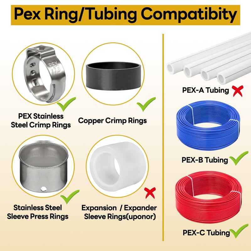 1/2" Pex Fittings, 48Pcs 1/2 Inch Pex Fittings Combo with