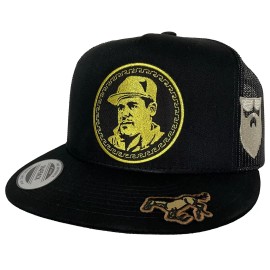 Unbranded EL CHAPO GUZMAN RED 3 LOGOS HAT BLACK MESH MEXICO LOGO FEDERAL