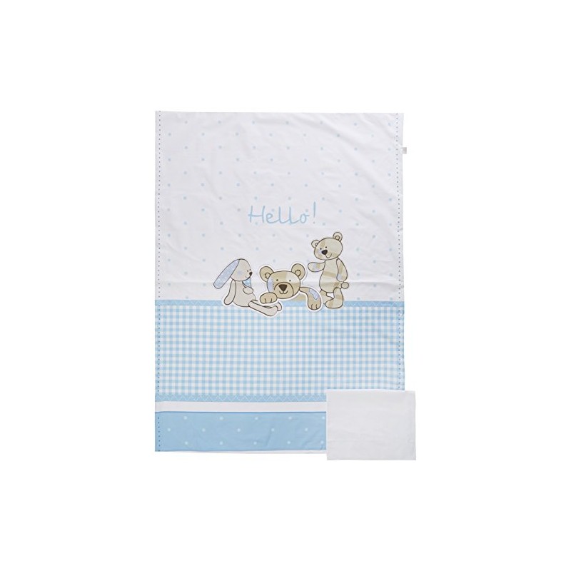 Italbaby Hello Maxi Bedding Set, Light Blue, Multi-Color, One Size