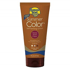 Banana Boat Summer Color Self Tanning Lotion, 6oz | Self Tanner, Deep Dark Color for All Skin Tones, Gradual Tanning Lotion, Sunless Tanner, 6oz