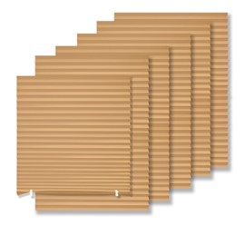 MYshade 6 Pack Temporary Blackout Paper Shades for Windows,Paper Pleated Blinds with Adhesive,No Tools No Drilling Free Cut Size Paper Room Darkening Shades(Brown, 36" W x 72" H)