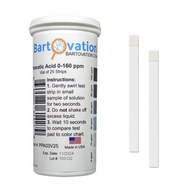 Peracetic Acid Test Strips, 0-160 ppm [Vial of 25 Strips]