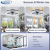 Depuley Modern Ceiling Fan with Light: 20-Inch Dimmable White Small