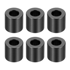 PATIKIL M6 Aluminum Spacer, 6 Pieces Metal Spacer Aluminum 6.2mm ID x 12mm OD x 12mm L Aluminum Screw Spacing Round for 1/4" or M6 Screws, Black