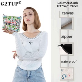 G2TUP Portland Oregon Travel Cosmetic Bag Portland Landmarks Souvenirs Gift Take Me To Portland Zipper Pouch Bag Portland Merch (Take Me To Portland)