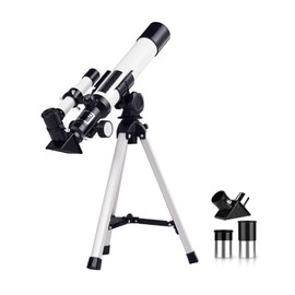 CyanCloud Telescope for Kids and Beginners, 40/400mm Astronomical Telescope with Finder Scope Compass, Tripod and Two Eyepieces, Refractor Telescopes for Astronomy Adults, Space Toy