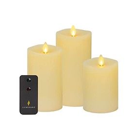 Luminara - Juego de 3 velas LED realistas sin llama de color marfil, iluminación superior derretida con llama en movimiento seguro para el hogar, cont