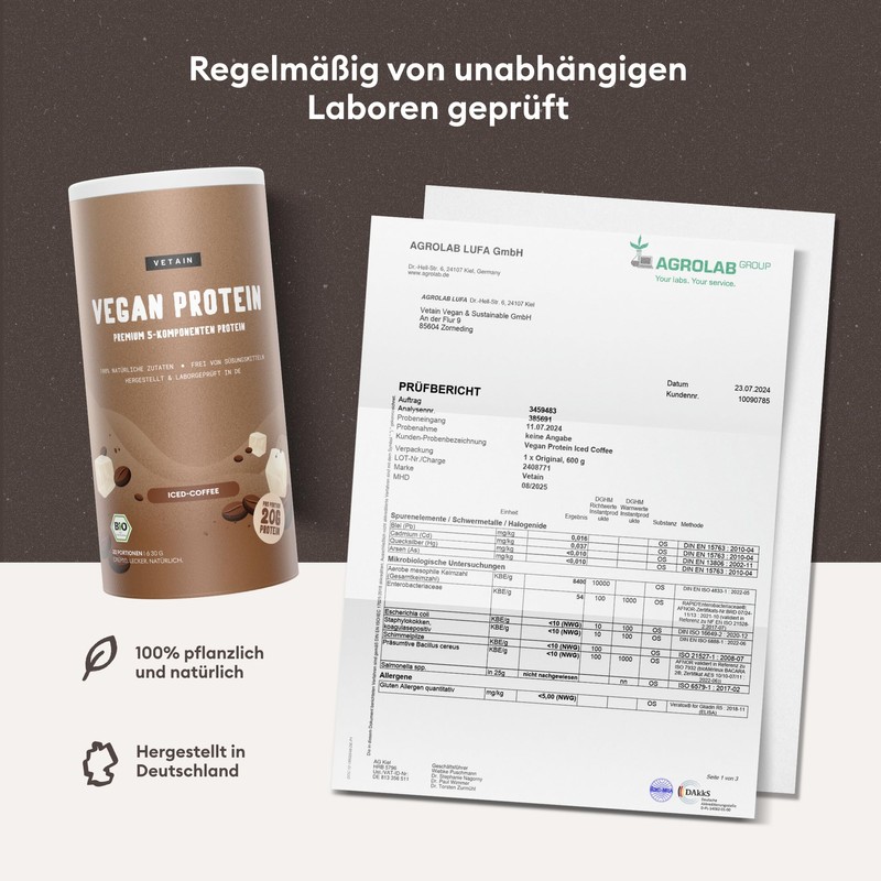 Vegan Protein Powder, Iced Coffee, 20 g Protein per Serving,