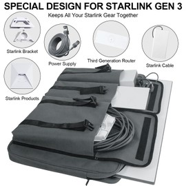 lovligt Starlink Gen 3/ V3 Case Organizer Bag, Carrying Standard Case for Travel, Starlink Accessories for Outdoor Camping and RV Trips, for Starlink Dish and All Accessories, Easy to Carry