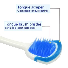 Tongue Brusher, 2 Pcs Tongue Cleaner Tool Orabrushes for Reduce Bad Breath and Maintain Mouth Health 2 Colors (Blue, Green)