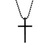 Stainless Steel Black Cross Pendant Chain Necklace for Men Women,