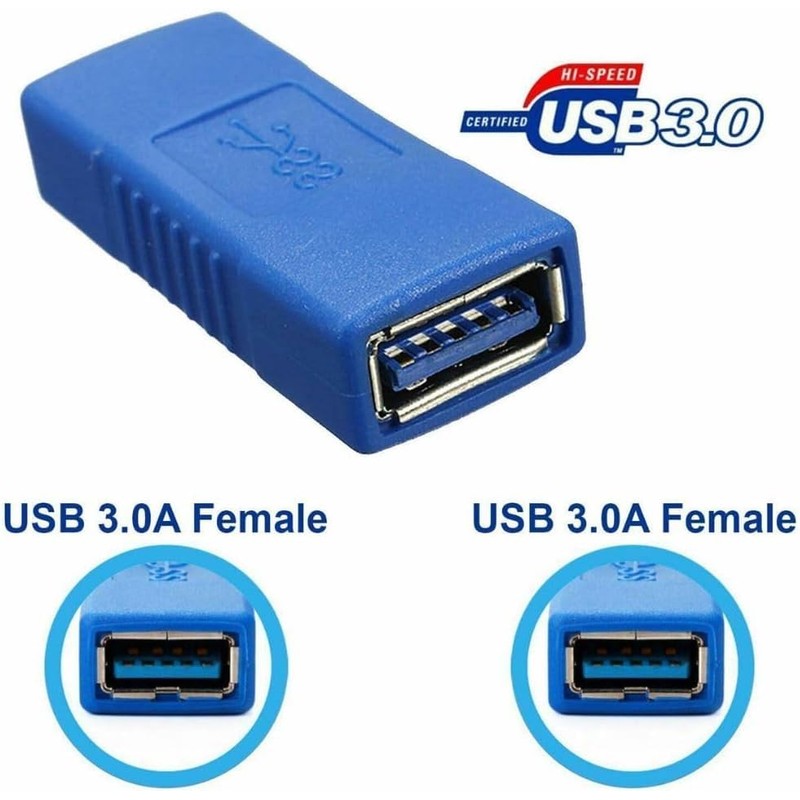 2-Pack USB 3.0 Coupler USB Female to Female USB Adapter,